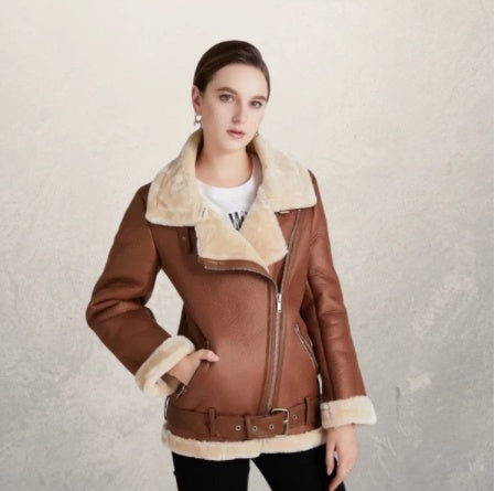 Women's motorcycle leather jacket