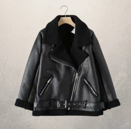 Women's motorcycle leather jacket